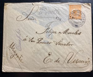 1915 Ometepec Puebla Mexico Cover To Veracruz