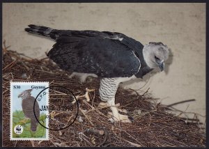 Guyana - 1990 - Scott #2246 - First Day maximum card - Bird Harpy Eagle