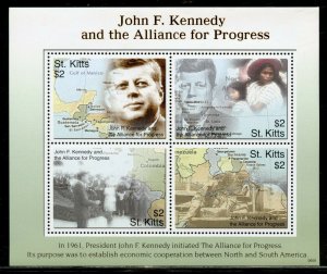 ST. KITTS  JOHN F. KENNEDY AND THE ALLIANCE  FOR PROGRESS SHEET II  MINT NH