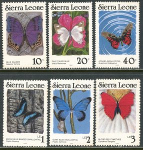 SIERRA LEONE Sc#859a//864d 1987-89 Butterflies Various Perforations OG Mint NH