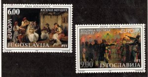Yugoslavia Sc 2405-6 MNH SET of 1998 - Europa Issue - Art -Paintings