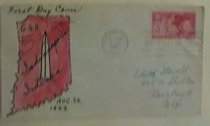 US FDC HAND PAINTED INDIANAPOLIS INDIANA  1949