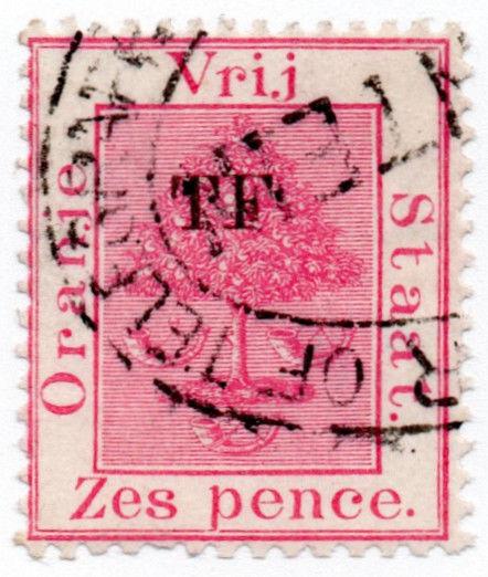 (I.B) Orange Free State Telegraphs : 6d Rose (setting 7)