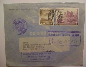 CHILE COLOMBIA CONSUL 1952 REGISTERED TO US