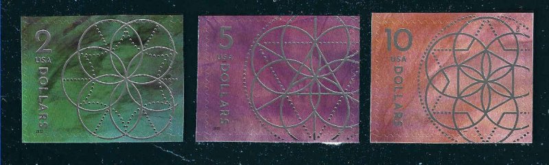 PCBstamps   US #5700/5701/5755 ($2,$5,$10)Floral Geometry, MNH, (4)