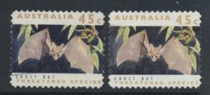 Australia SG 1332  Used pair different phosphors  perf 11½ Threatened Specie...
