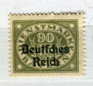 GERMANY; BAVARIA 1920 early Official Optd. issue fine Mint hinged 90pf. value