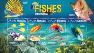 MALDIVES - 2015 - Fishes of the Maldives - Perf 4v Sheet #2 -Mint Never Hinged