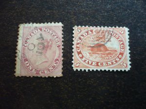 Stamps - Canada - Scott# 14, 15 - Used Part Set of 2 Stamps