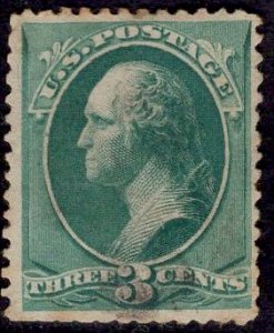 US Stamp #207 3c Green Washington USED SCV $.80