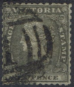 VICTORIA 1861 QV WOODBLOCK 6D BLACK USED
