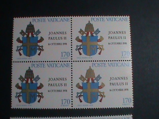 ​VATICAN CITY-1979 SC#645-7- INAUGURATION OF POPE JOHN PAUL II -MNH BLOCK- VF