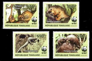 Togo MNH 2074A-D Tree Pangolins WWF SCV 9.00