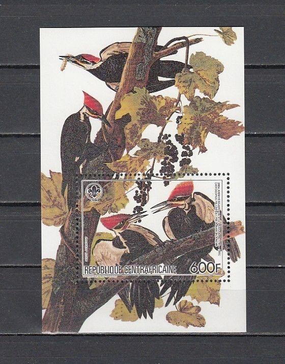 Central Africa, Scott cat. 716. Audubon Birds with Scout logo s/sheet.