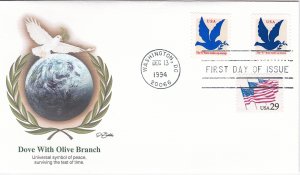 United States # 2877, Dove & Olive Branch, Fleetwood  First Day Cover