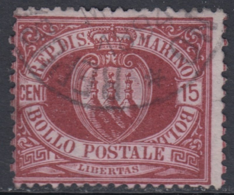 SAN MARINO - Sassone n.15 cv 190$ used