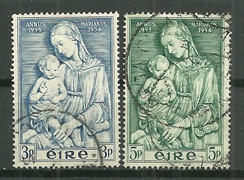 1954 Ireland 151-2 Madonna & Child C/S of 2 used