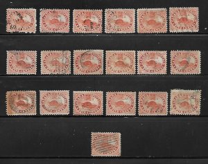 CANADA #15, 5c Beaver, Study Group of 19, Used, Sound, F/VF, Scott $712.50