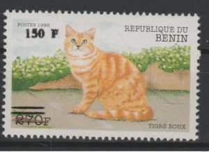 Benin 2000 Mi. 1304 Cat Cat Cat Cat Wildlife Overloaded Wildlife Overprint MNH-