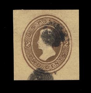 GENUINE & EXCEPTIONALLY NICE SCOTT #W126 WRAPPER CUT SQUARE 1874 2₵ BROWN ON MAN