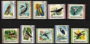 Montserrat SG243a/54a Set of 10 on Glazed paper Fine Used Cat 62.25 pounds