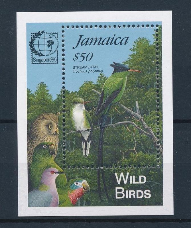 [41782] Jamaica 1995 Birds Vögel Kolibri with overprint Singapore MNH Sheet