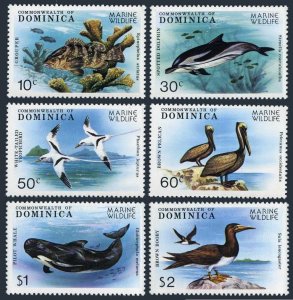 Dominica 618-623,624,MNH.Mi 630-635,Bl.56. Wildlife protection:Fish,Birds,Whale,