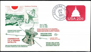 1984 US Space Cover Helios One U.S. & German Cooperative Satellite Perihelion