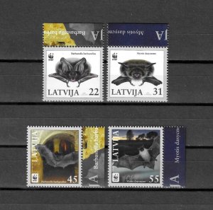 LATVIA 2008 WWF SG 722/5 MNH Cat £12.90