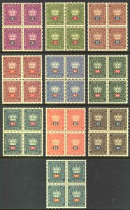 Liechtenstein Sc# O37-O46 MNH block/4 1950-1968 Officials