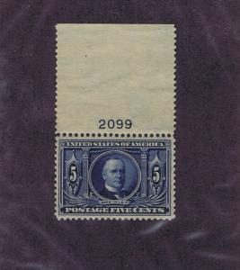 SCOTT# 326 UNUSED OG NH 5c MCKINLEY, PLATE NO 2099, PSAG CERT GRADED 98. GEM!  