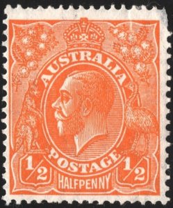 Australia SC#66 ½d King George V (1926) MH/Fault