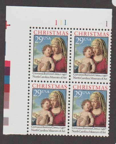 U.S. Scott #2789 Christmas Madonna & Jesus Stamps - Mint NH Plate Block