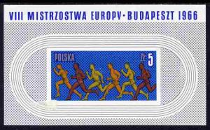 Poland 1966 European Athletic Championships imperf m/shee...