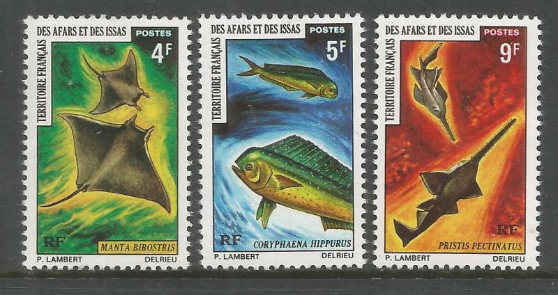 AFARS & ISSAS  353-355  MINT HINGED,  SEA LIFE