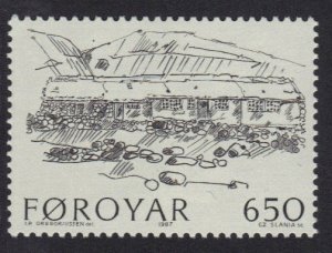 Faroe Islands  #155  MNH   1987  Farm buildings 650o