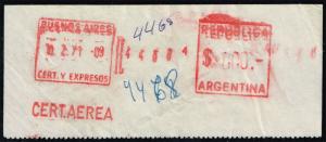 Argentina Registered Air Mail Meter