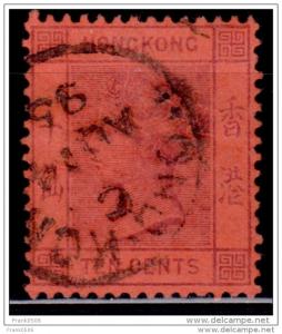 Hong Kong 1882-1902, Queen Victoria, 10c, Scott# 44, used