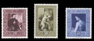 Liechtenstein #261-263 Cat$80, 1952 Portraits, set of three, never hinged