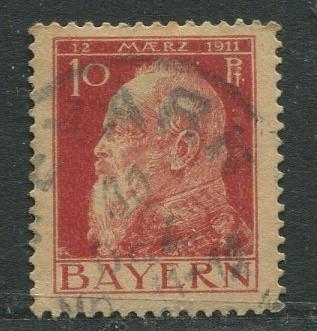 Bavaria -Scott 79 - Prince Regent Luitpold -1911 - Used -Single 10pf Stamp