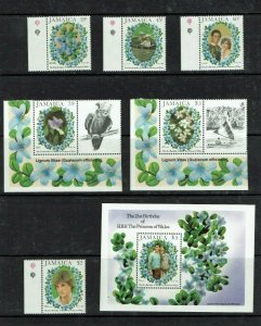 Jamaica: 1982 HRH Princess of Wales, 21st Birthday, MNH set + M/s