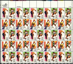 Summer Olympics 1984 Full Sheet of Fifty 28 Cent Airmail Stamps Scott C101-04