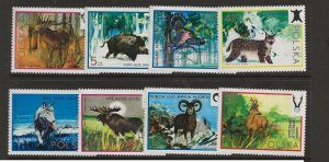 POLAND Sc 1971-78 NH issue of 1973 - ANIMALS - BIRDS