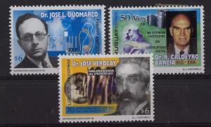 FAMOUS MEDICAL INSTRUMENTS DOCTORS MICROSCOPE IMAGES URUGUAY Sc#1780-2 MNH STAMP