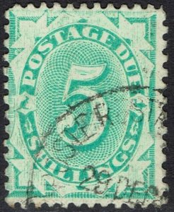 AUSTRALIA 1902 POSTAGE DUE 5/- WMK CROWN/NSW PERF 11½,12 COMPOUND 11 USED