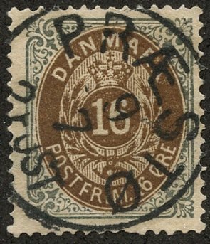 Denmark, Scott #30, Used SON Praesto cancel