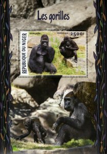 Gorillas Stamp Gorilla Gorilla Wild Animal Souvenir Sheet MNH #4166 / Bl.537