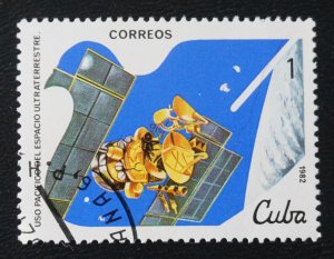 CUBA Sc# 2501 PEACEFUL USE OF OUTER SPACE  Gorizont 1c  1982  used cto