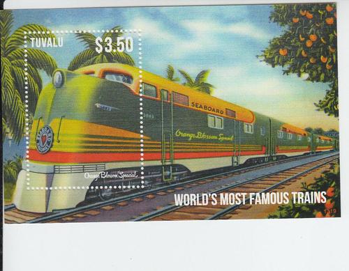 2014 Tuvalu Famous Trains Orange Blossom SS (Scott 1261) MNH