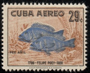 1958 Cuba Stamps Sc C190 Fish Butter Hamlet Pez Añil Aereo NEW